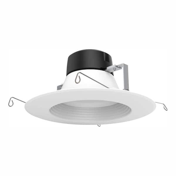 EnviroLite 5 in. /6 in. 100-Watt Equivalent White Integrated LED High Ceiling Recessed Can Light Baffle Trim, 2700K, 93 CRI