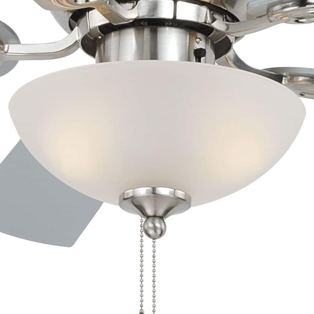 Satin Nickel 42" Ceiling Fan with Reversible Blades and LED Light