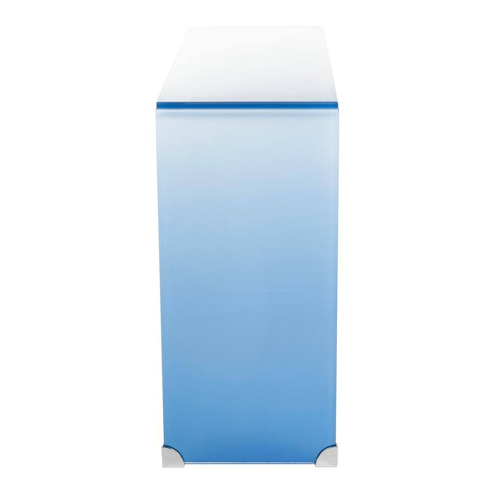 Crysta Ombre Clear and Blue Glass Hallway Table