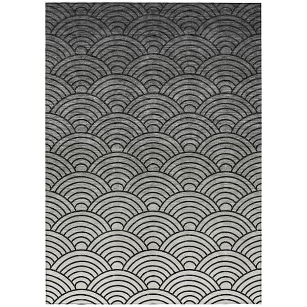 Chantille Machine Washable Indoor/Outdoor Abstract ACN2414 Black 3 ft. x 4 ft. Area Rug