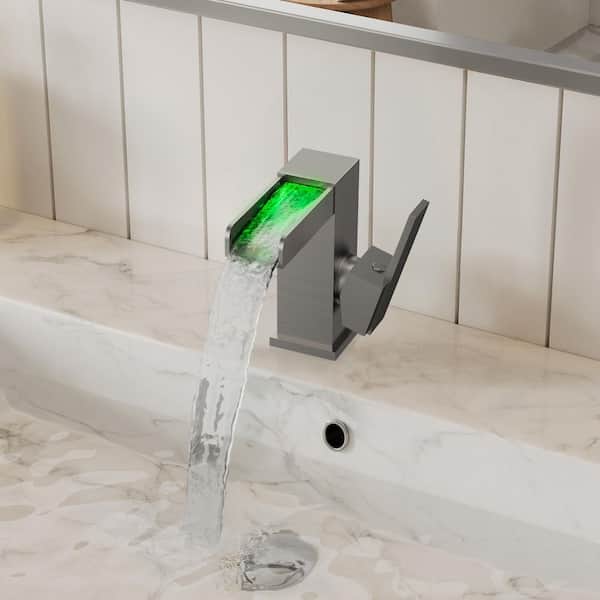 Single Handle Hole Bathroom Sink Faucet Sink Tap with Hose and Spot Resist in Brushed Nickel (Value Include)