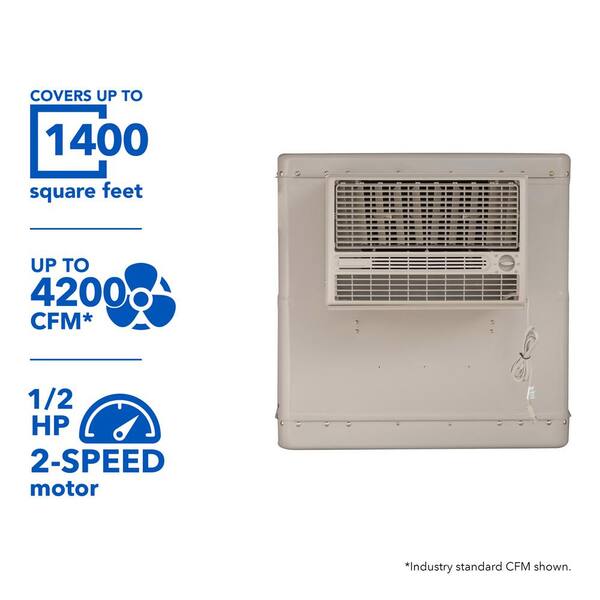 Champion Cooler 4200 CFM 2-Speed Front Discharge Window Evaporative Cooler for 1400 sq. ft. (with Motor)