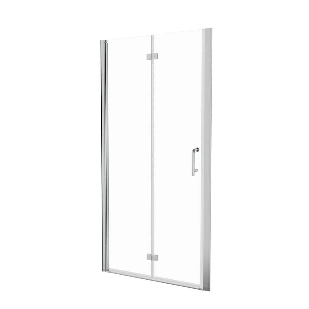 36-38 in. W x 72. in. H Bi-Fold Semi-Frameless Shower Door in Silver with Tempered Glass price history on PriceWatchPro
