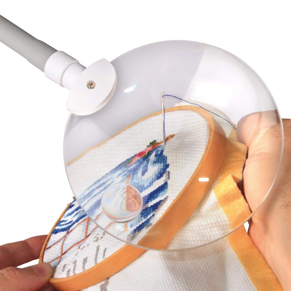 ClearSun White LED Floor Lamp with Adjustable Magnifier - 22.5"