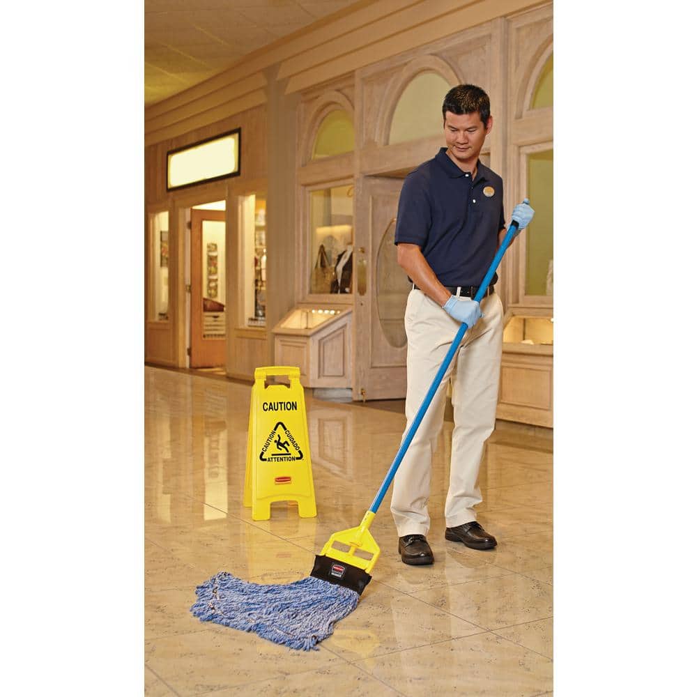 Maximizer Blue Blended String Mop with Wooden Handle