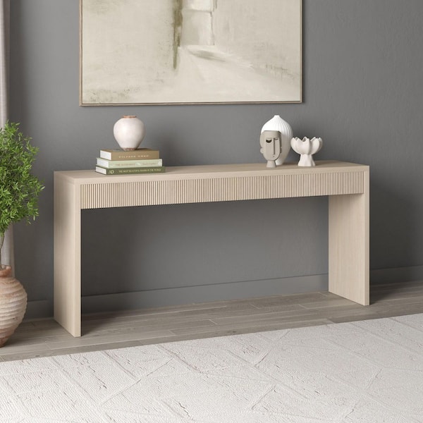 Meyer&Cross Lawrence 64 in. Alder White Rectangle MDF Top Console