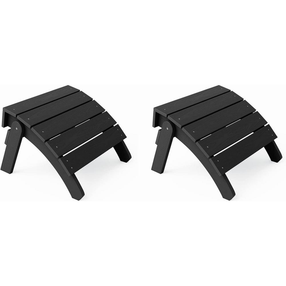 Black Plastic Classic Outdoor Folding Adirondack Ottoman (2-Pack) price history on PriceWatchPro