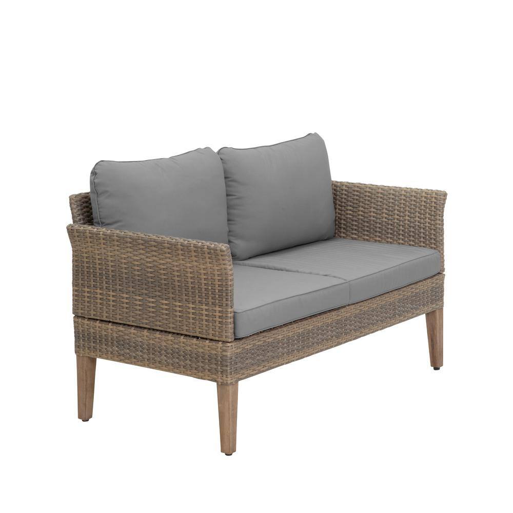 Isla 4-Piece Stone Gray Wicker Outdoor Conversation Set