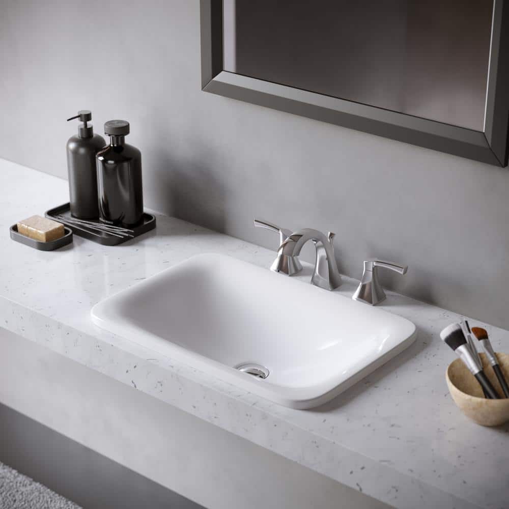 Valera 21-Inch White Ceramic Rectangular Bathroom Sink
