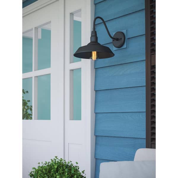 Dale 1-Light Black Outdoor Wall Lantern Sconce