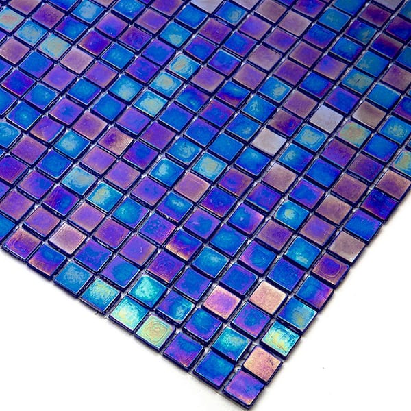 Skosh Glossy Shimmer Cobalt Blue 11.6 in. x 11.6 in. Glass Mosaic Wall and Floor Tile (18.69 sq. ft./case) (20-pack)