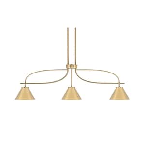 Olympia 12 3-Light Chandelier New Age Brass New Age Brass Metal Shade