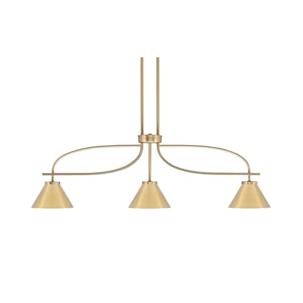 Unbranded Olympia 12 3-Light Chandelier New Age Brass New Age Brass Metal Shade