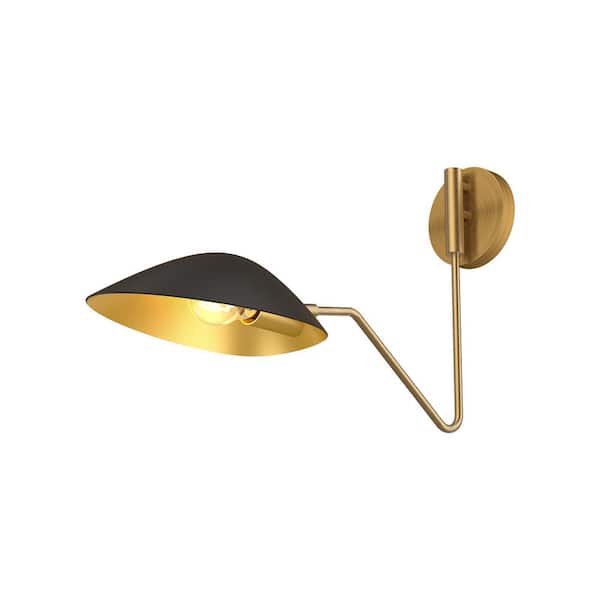 Oscar 6-in 1 Light 60-Watt Aged Gold/Matte Black Vanity Light