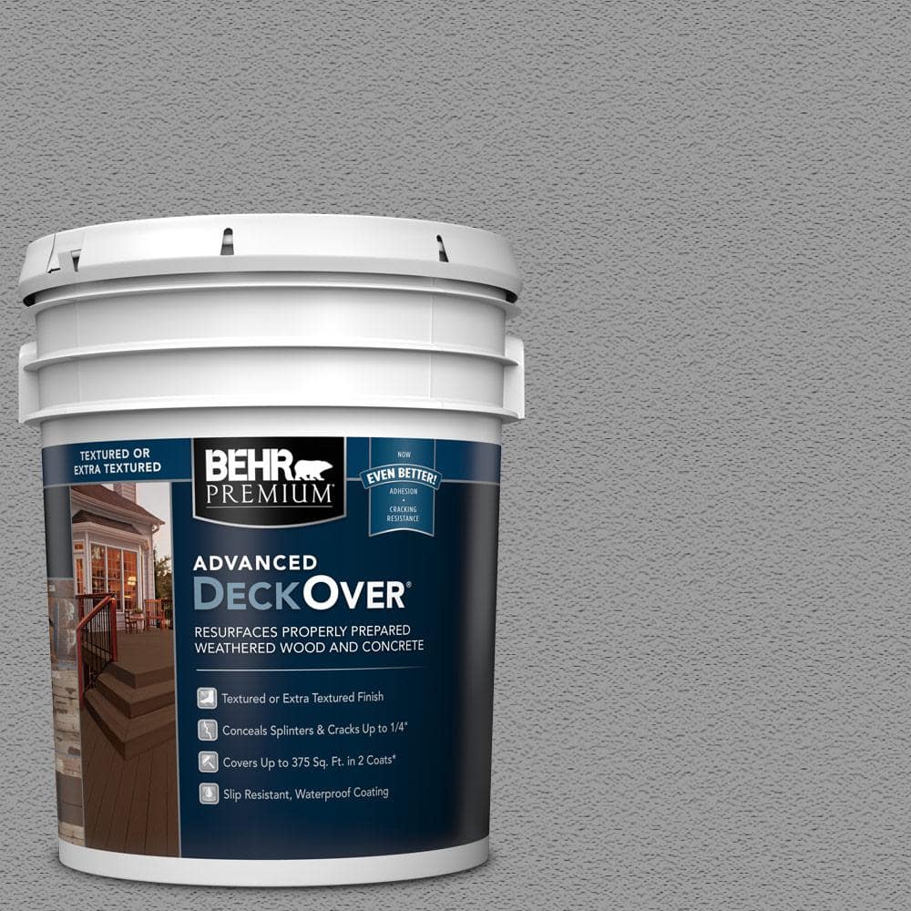 BEHR Premium Advanced DeckOver 5 gal. #SC-143 Harbor Gray Textured Solid  Color Exterior Wood and Concrete Coating 500505 - The Home Depot