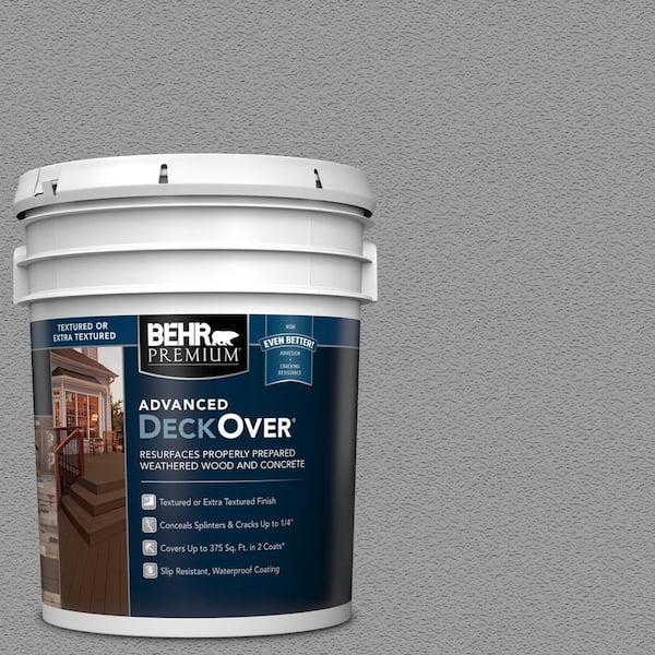 BEHR Premium Advanced DeckOver 5 gal. #SC-143 Harbor Gray Textured Solid Color Exterior Wood and Concrete Coating