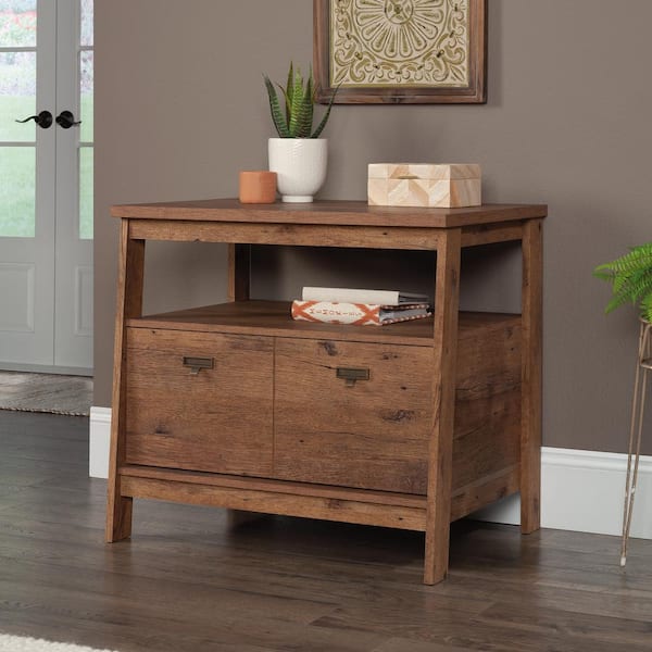 SAUDER Trestle Vintage Oak Decorative Lateral File Cabinet