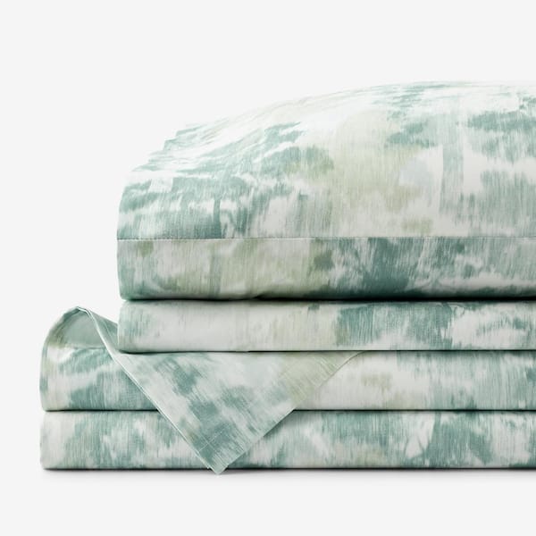 The Company Store Legends Luxury Misty Forest Green Multi Cotton Queen Sheet Set