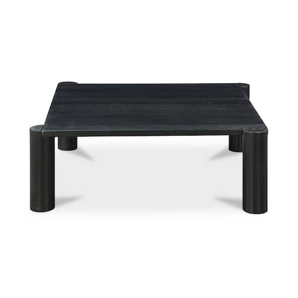 NADAAL STUDIOS Quentin 36 in. Black Square White Oak Wood Coffee Table with Customizable Leg Design