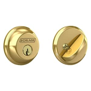 Schlage B60 Series Bright Brass Single Cylinder Deadbolt Certified ...