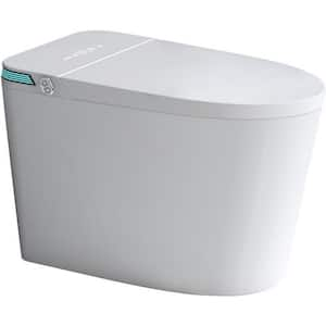 TM-4 Elongated LED Smart Bidet Toilet 1.28 GPF in White, Auto Open/Close Seat, Heated Seat, Foot Sensor, Night Light