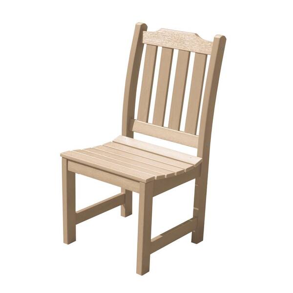 Highwood Lehigh Tuscan Taupe Armless Recycled Plastic Outdoor Dining Chair