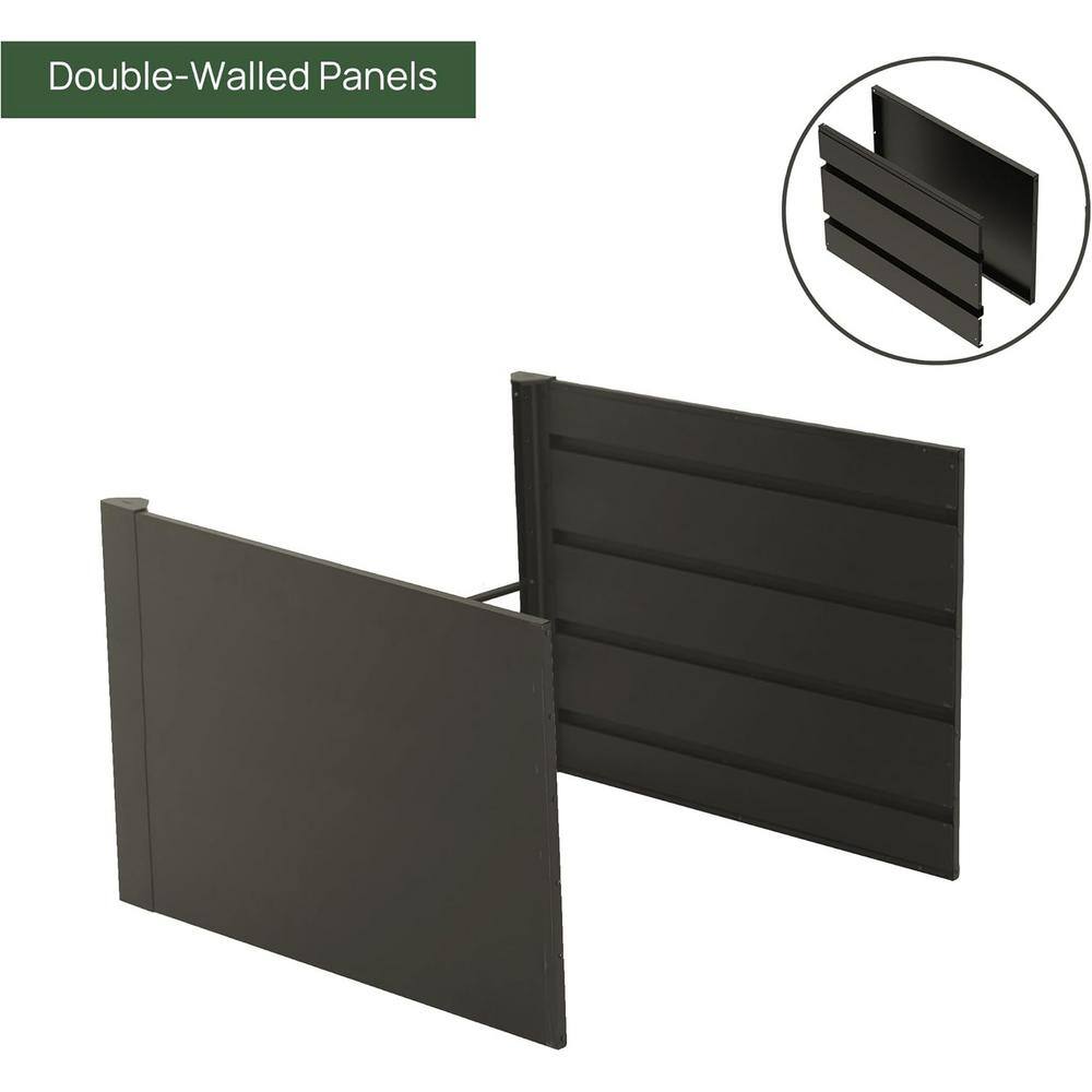 Urban Charcoal 32" Tall Modern Metal Raised Garden Bed