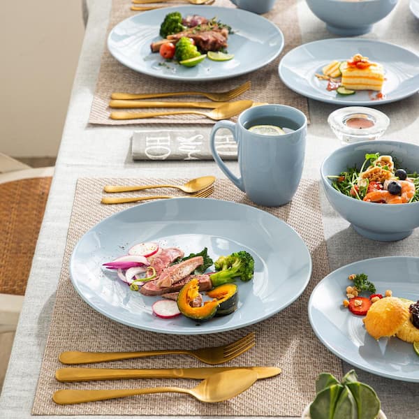 LOVECASA Sweet 16-Piece Pastel Porcelain Dinnerware Sets (Service for 4 )  LC-DS-17-OF - The Home Depot