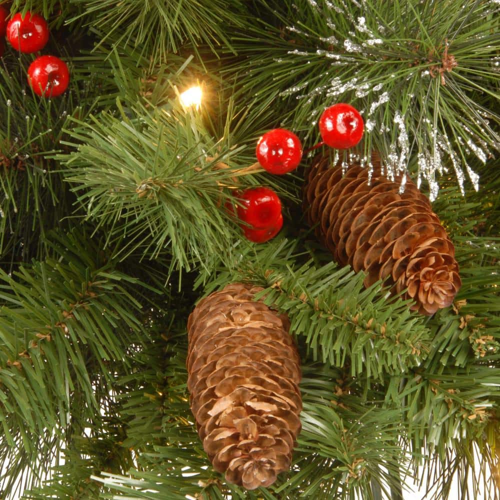 Enchanted Winterberry 9ft Pre-Lit Artificial Garland with Cones & Berries