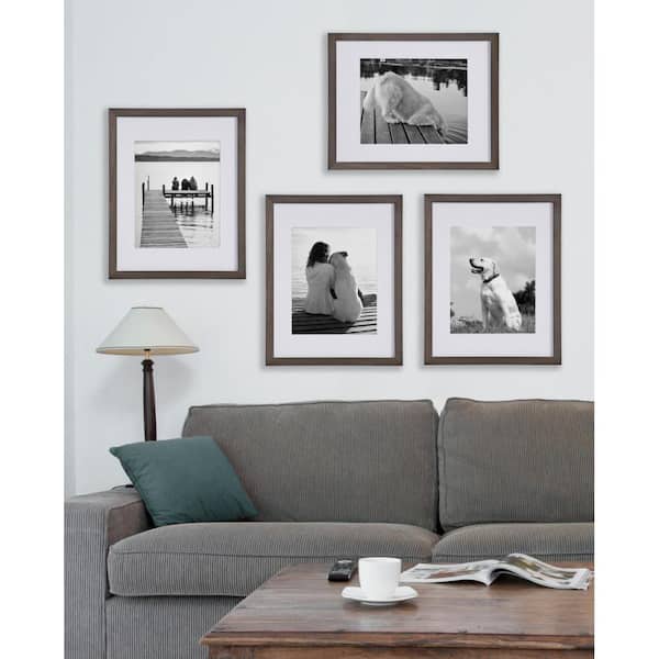 Gallery 11x14 matted to 8x10 Gray Picture Frame Set of 4