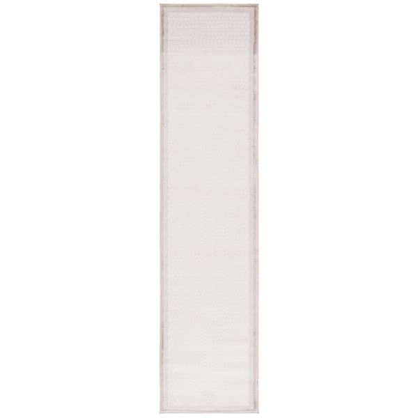 Prestige 2 ft. x 8 ft. Ivory/Beige Solid Border Runner Rug