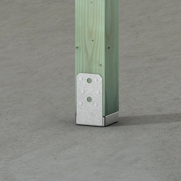 ABU ZMAX Galvanized Adjustable Standoff Post Base for 4x4 Nominal Lumber