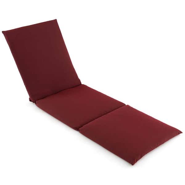 Costway 23 x 26.5 CushionGuard 1-Piece Outdoor Chaise Lounge Cushion Red