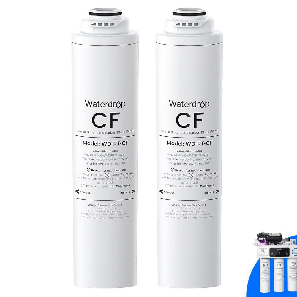 RT-CF Filter, Replacement for T3-T & T3-C & T3-M & T4-A Reverse Osmosis System, Pack of 2, 6-month Lifetime price history on PriceWatchPro