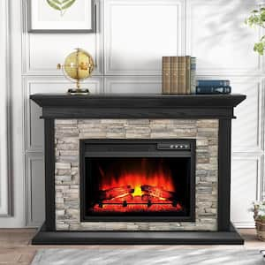 50 in. Freestanding Electric Fireplace in Charcoal