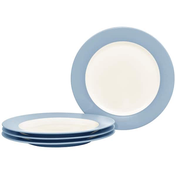 Colorwave Ice 8.25 in. (Light Blue) Stoneware Rim Salad Plates, (Set of 4)