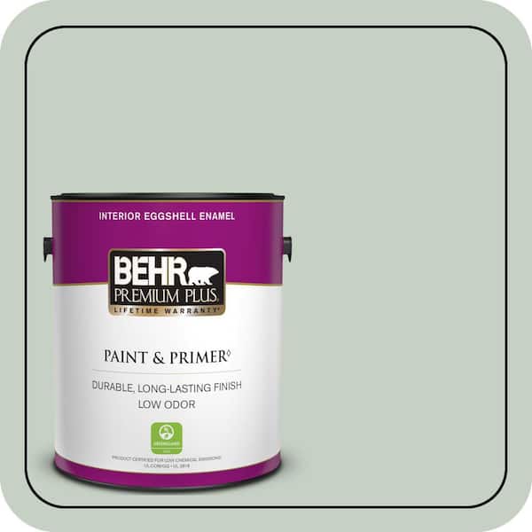 BEHR PREMIUM PLUS 1 gal. #N400-2 Frosted Sage Eggshell Enamel Low Odor Interior Paint & Primer