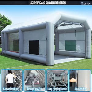 30 ft. x 20 ft. x 13 ft. Portable Inflatable Paint Booth with 2-Blowers and Air Filter System for Car Painting