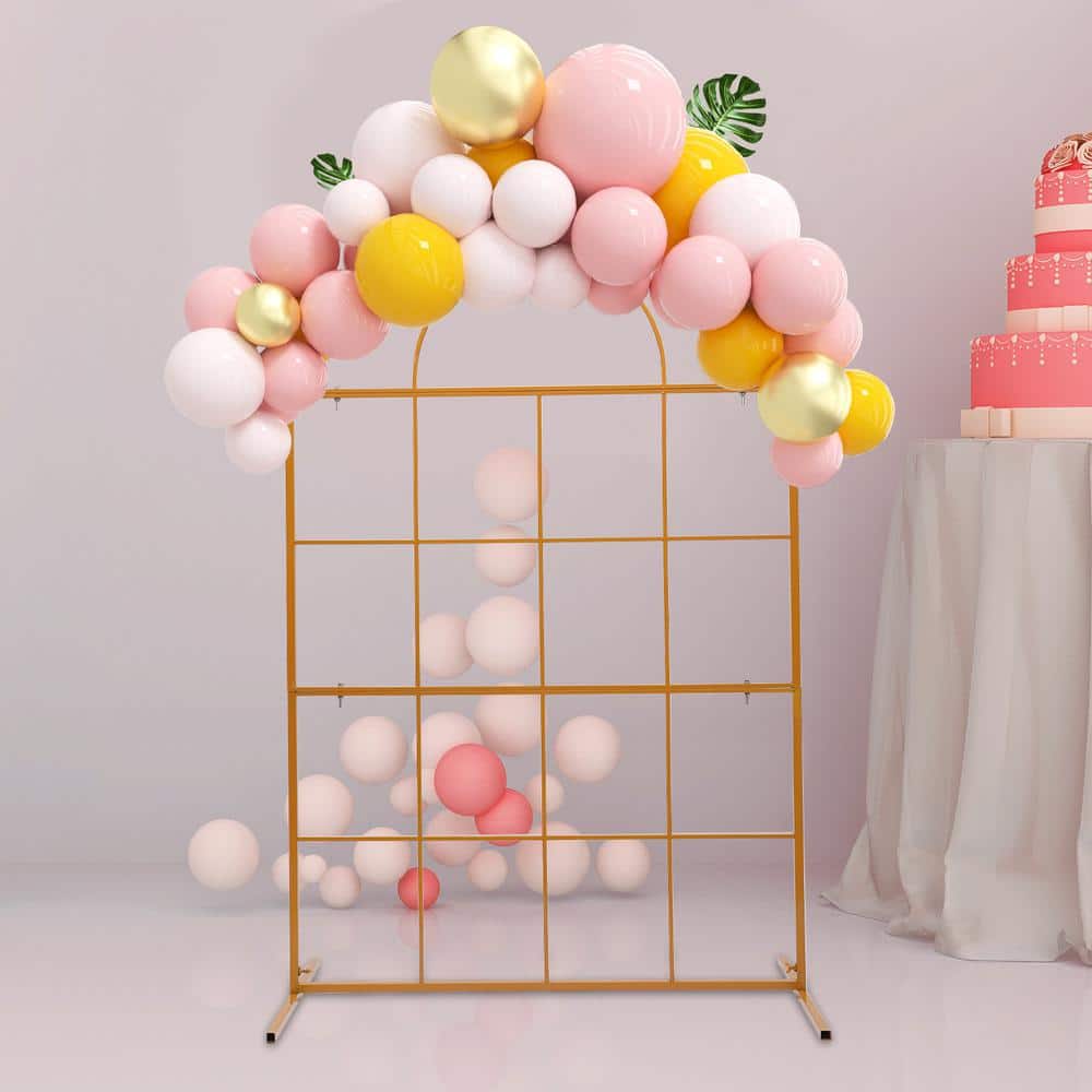Gold Metal Arch Backdrop Stand for Parties and Weddings