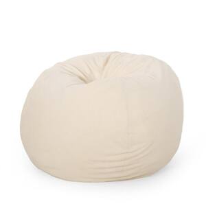 cream colored bean bag chair