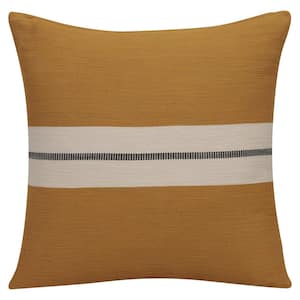 Wilmington Yellow/Multicolor Striped Cotton 20 in. x 20 in. Throw Pillow