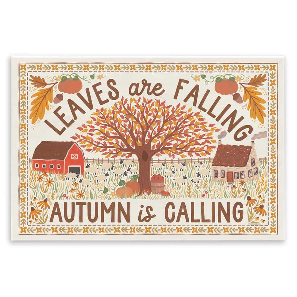 Leaves Are Falling Scene by Laura Marshall Unframed Graphic Nature Art Print 19 in. x 13 in. price history on PriceWatchPro