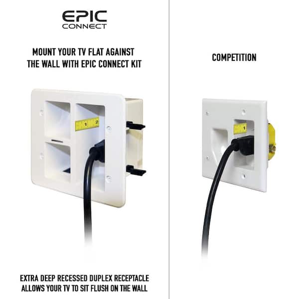 EPIC CONNECT TV Cable Management Organizer Raceway Wire Cover for A/V and  Power Cables EC-CM35 - The Home Depot