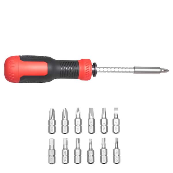 Screwdriver Set, 13in. 1 Magnetic Multi Bit, Phillips, Flat Head, Torx, Square Bits, Men, Precision Repair Tool Kit