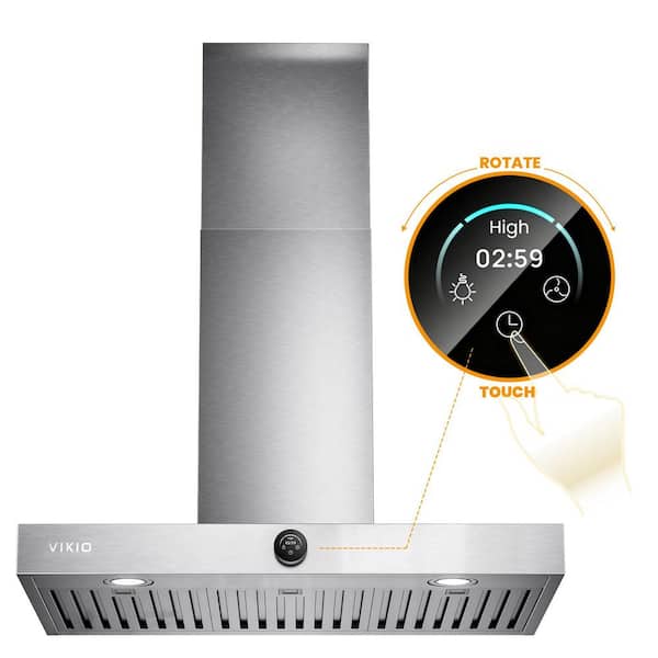 30 in. 600CFM Convertible Ducted to Ductless Wall Mount Range Hood in Stainless Steel With Carbon Filters 1.5-Sone Quiet