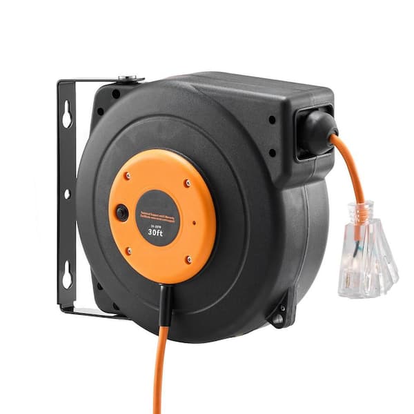 Stanley ShopMAX 4-Outlet Power Hub Cord Reel 33959 - The Home Depot