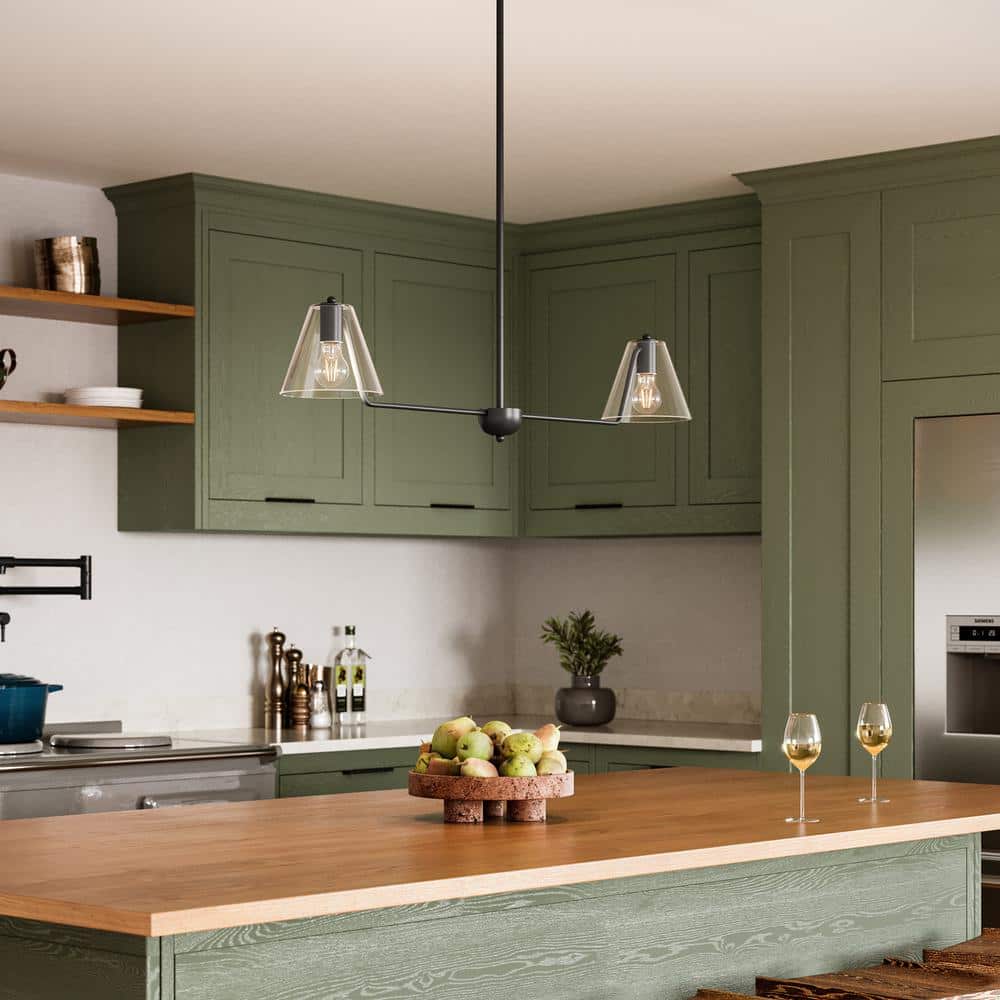 Progress Lighting Avec 40 in. 2-Light Matte Black Contemporary Linear  Pendant A400006-31M - The Home Depot, image size:1000x1000