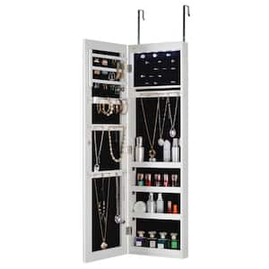 Full Mirror Fashion Jewelry Storage Cabinet With Led Light