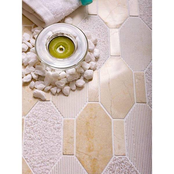 Apollo Tile (Sample) Sparta Gray 4-in x 4-in Polished Marble Basketweave Patterned Floor and Wall Tile