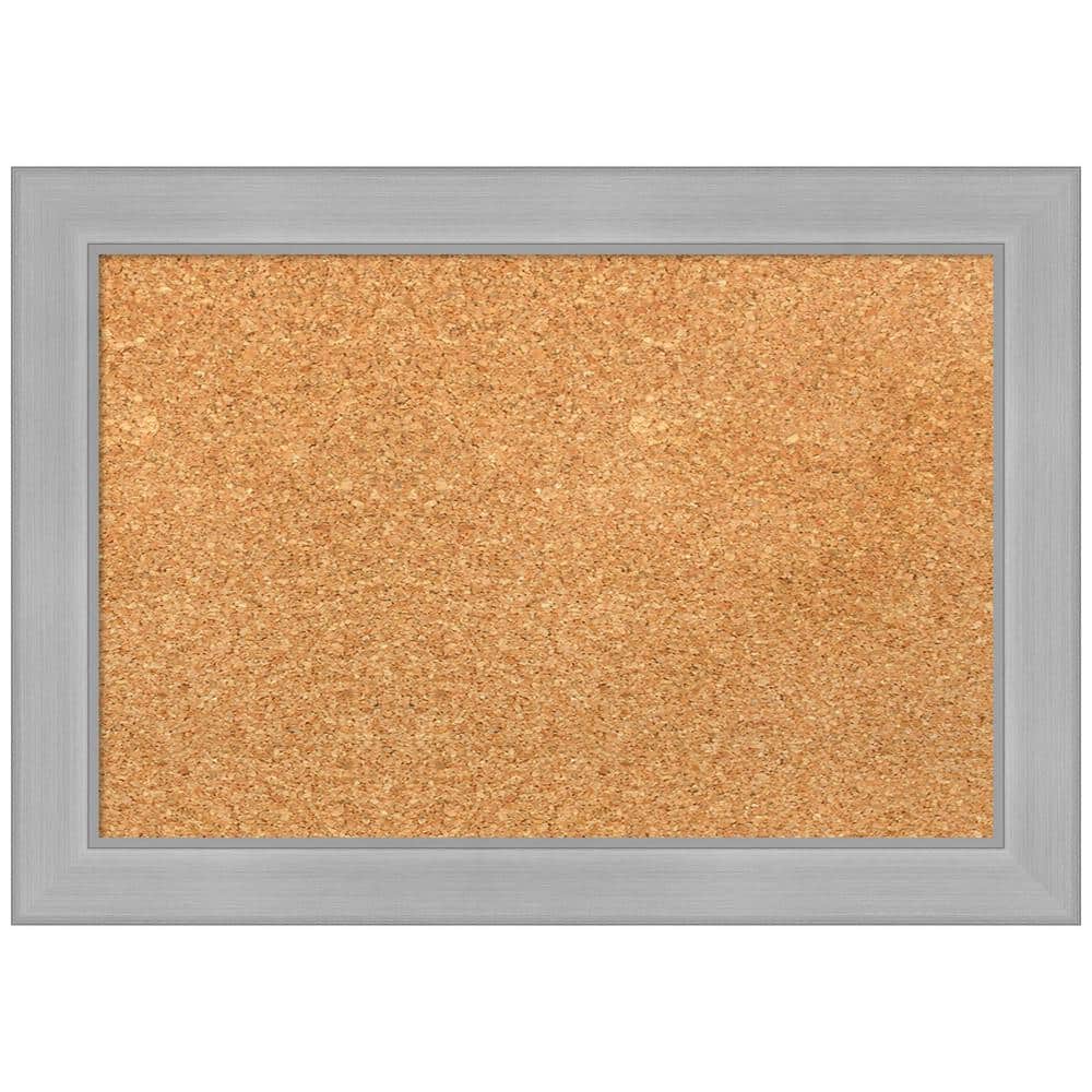 Vista Brushed Nickel Framed Natural Cork Bulletin Board